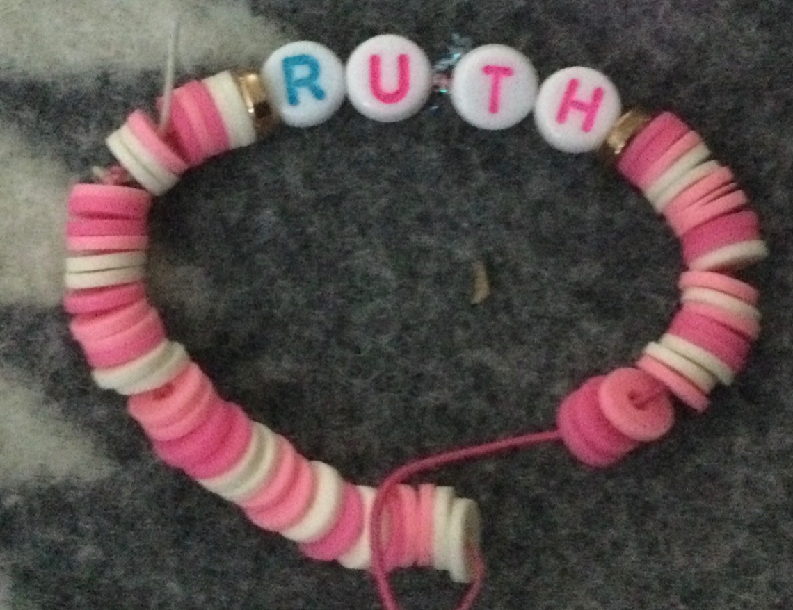 Bracelet with the letters RUTH